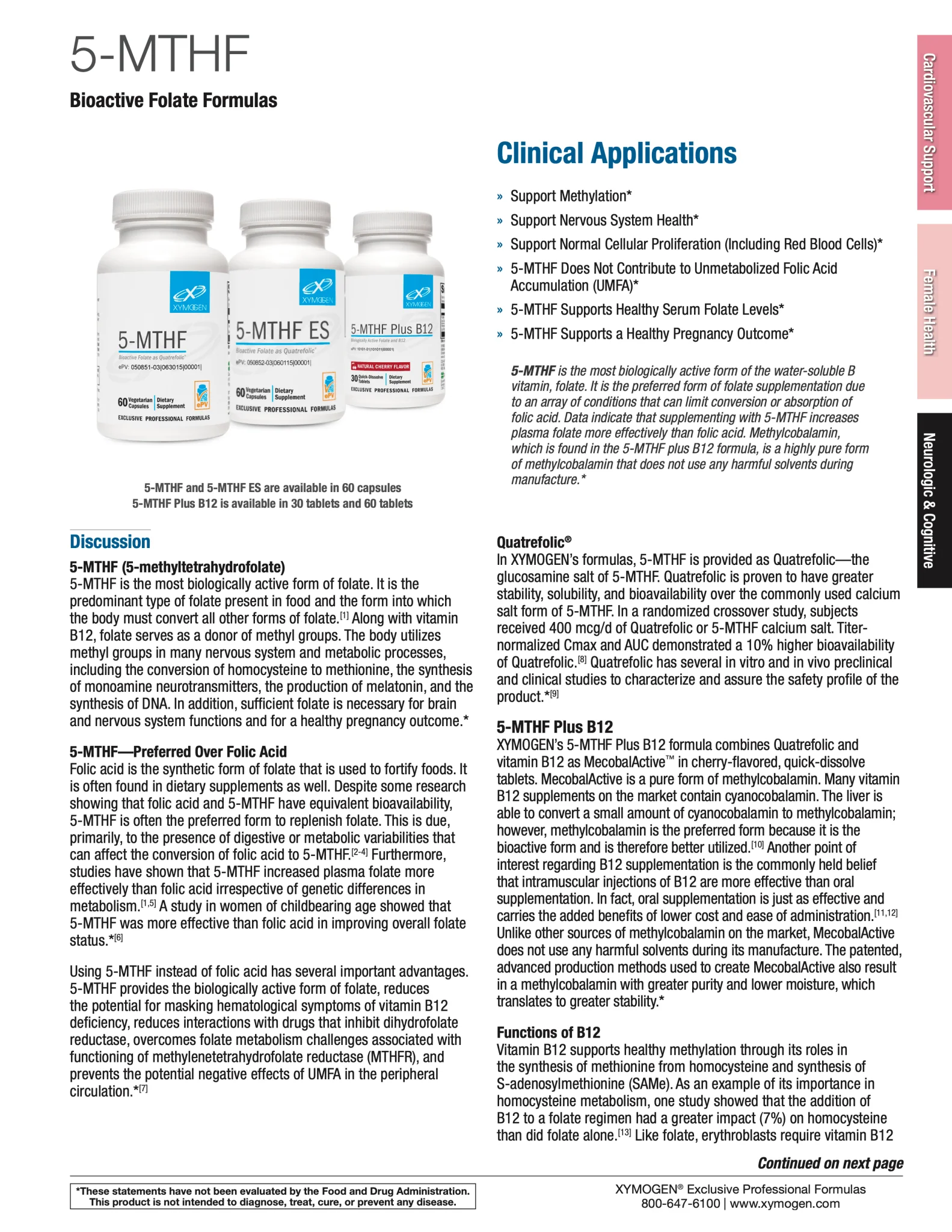5-MTHF | Xymogen® | 60 Capsules - Image 3
