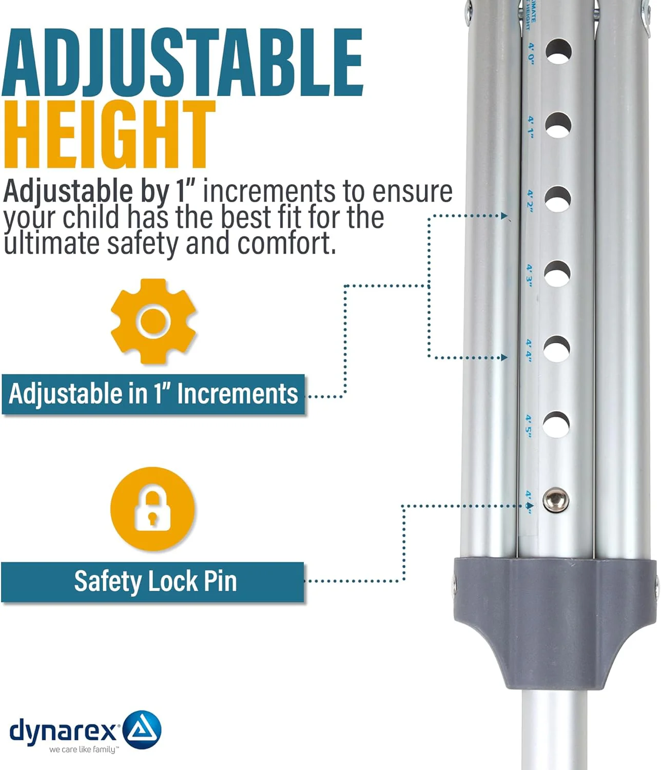 Lightweight Adjustable Aluminum Crutches | Hugo® | Various Sizes and Ages - Image 9