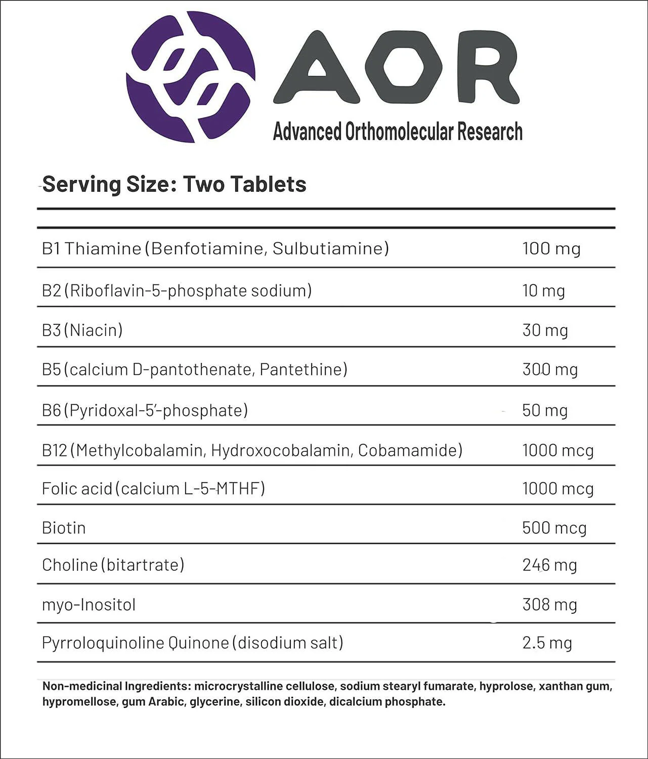Advanced B Complex Ultra | AOR™ | 60 Tablets - Image 4