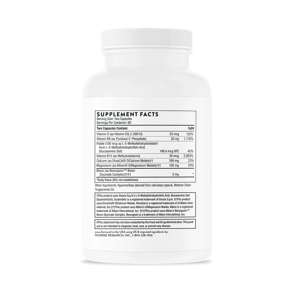 Advanced Bone Support by Thorne® – Comprehensive Calcium, Magnesium & Vitamin D3 Bone Formula | 120 Capsules - Image 2
