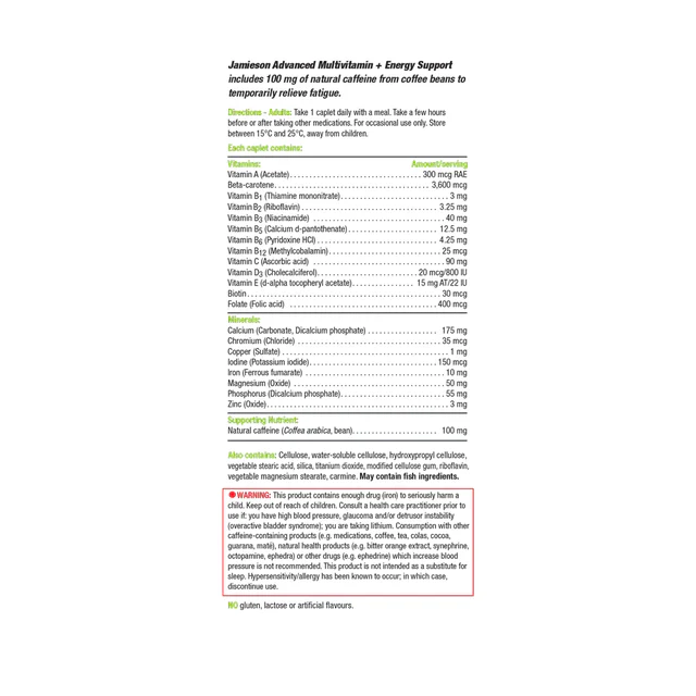Advanced Multivitamin & Energy Support | Jamieson™ | 90 Caplets - Image 5