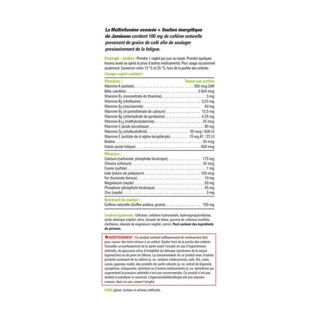 Advanced Multivitamin & Energy Support | Jamieson™ | 90 Caplets - Image 6