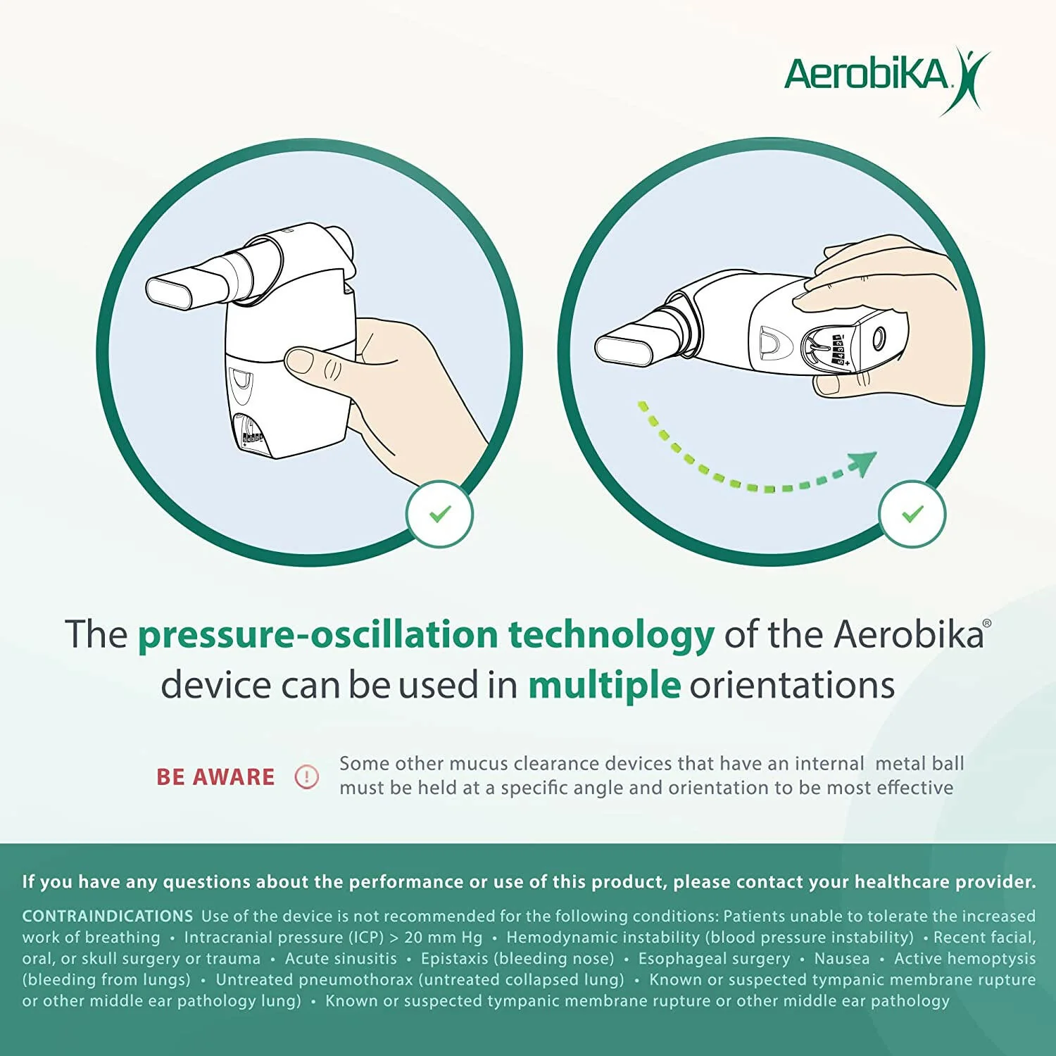 Oscillating Positive Expiratory Pressure (OPEP) Device by Aerobika® – Drug-Free Airway Clearance Therapy | 1 Device - Image 8