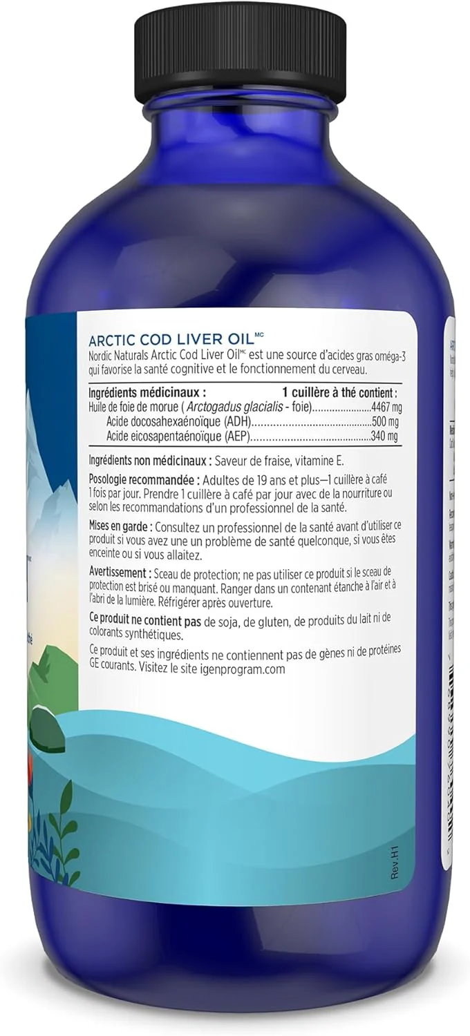 Arctic Cod Liver Oil™ - Strawberry | Nordic Naturals® | 237 mL - Image 3