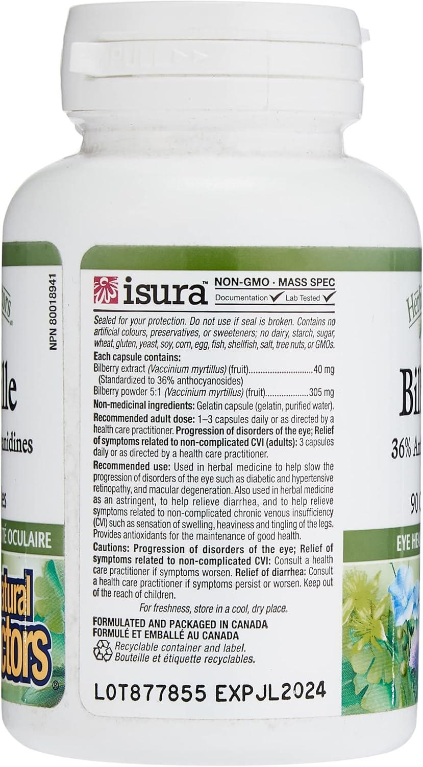 Bilberry HerbalFactors | Natural Factors® | 60 Capsules - Image 2