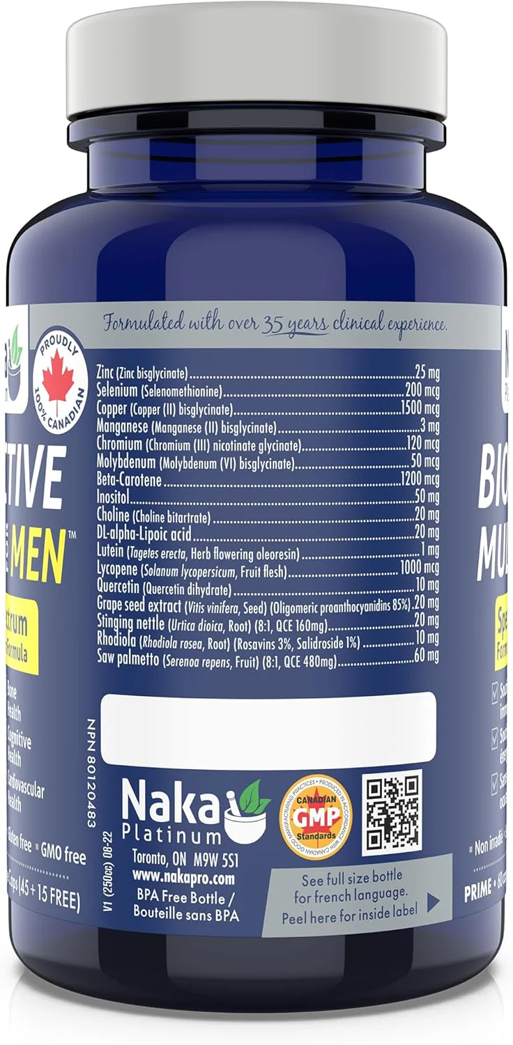 Bioactive Multi for Men | Naka Platinum | BONUS Size 90+30 FREE - Image 4