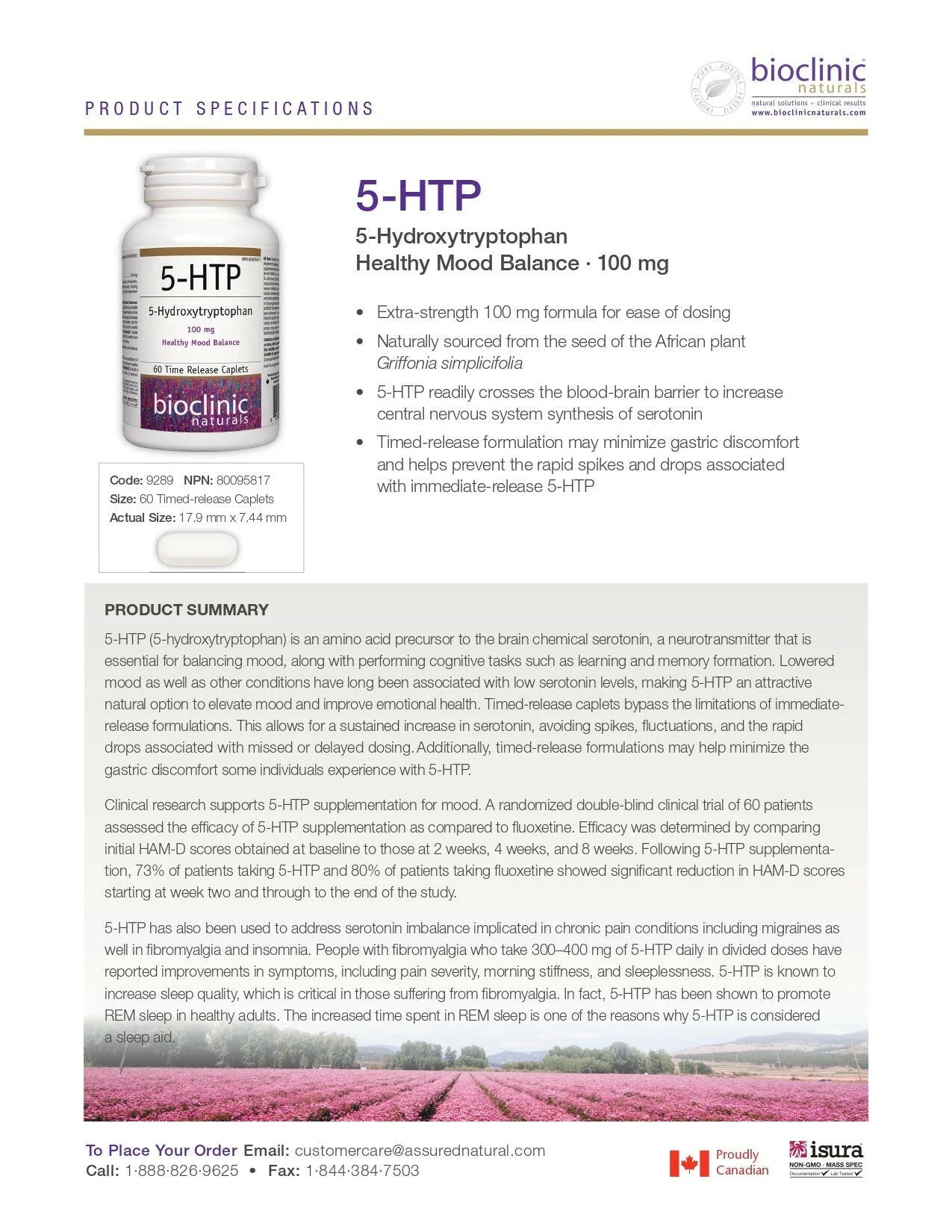 5-HTP Time Release | Bioclinic® Naturals | 60 Time Release Caplets - Image 3