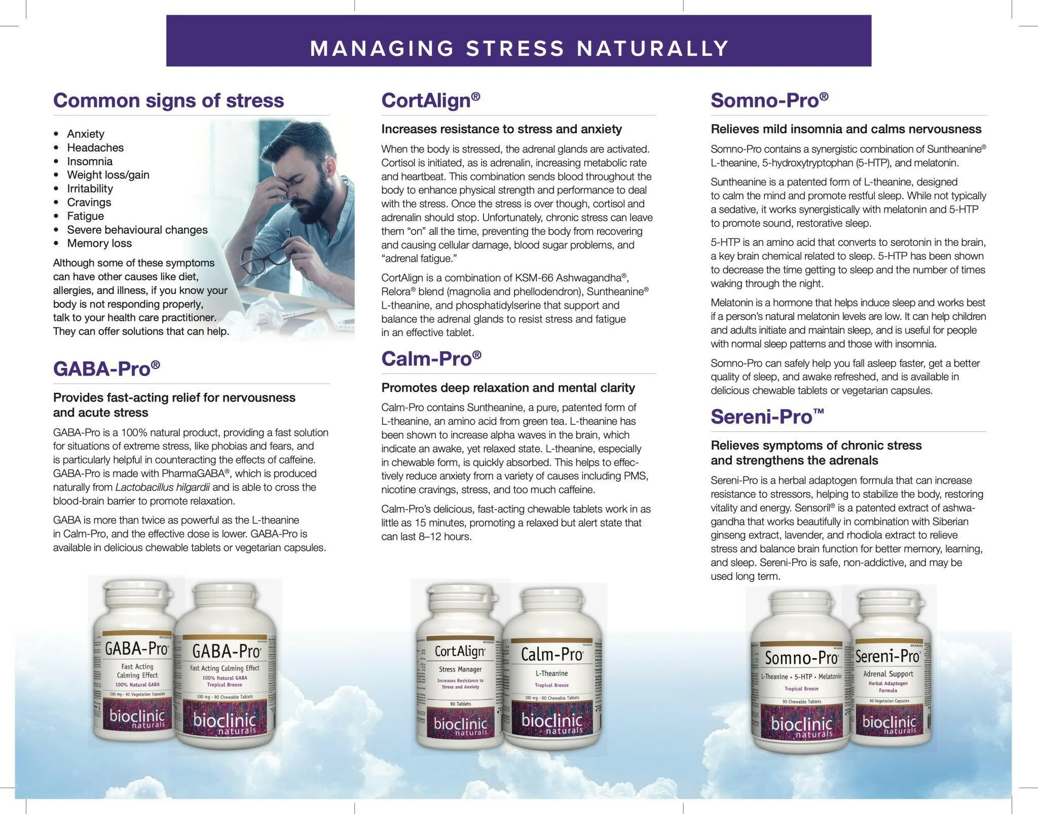 Calm-Pro™ by Bioclinic® Naturals – Stress & Nervous System Support | 90 Chewable Tablets - Image 5