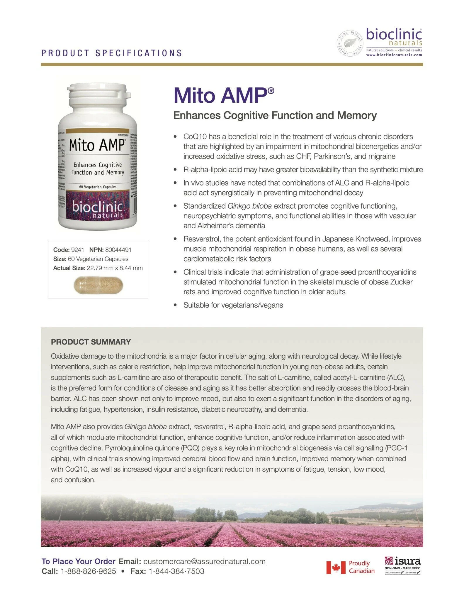 Mito AMP™ by Bioclinic® Naturals – Mitochondrial Energy & Cellular Support | 60 Vegetarian Capsules - Image 3