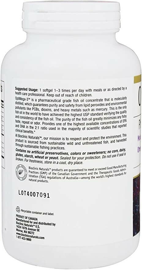 OptiMega-3® | Bioclinic® Naturals | 180 Softgels - Image 3