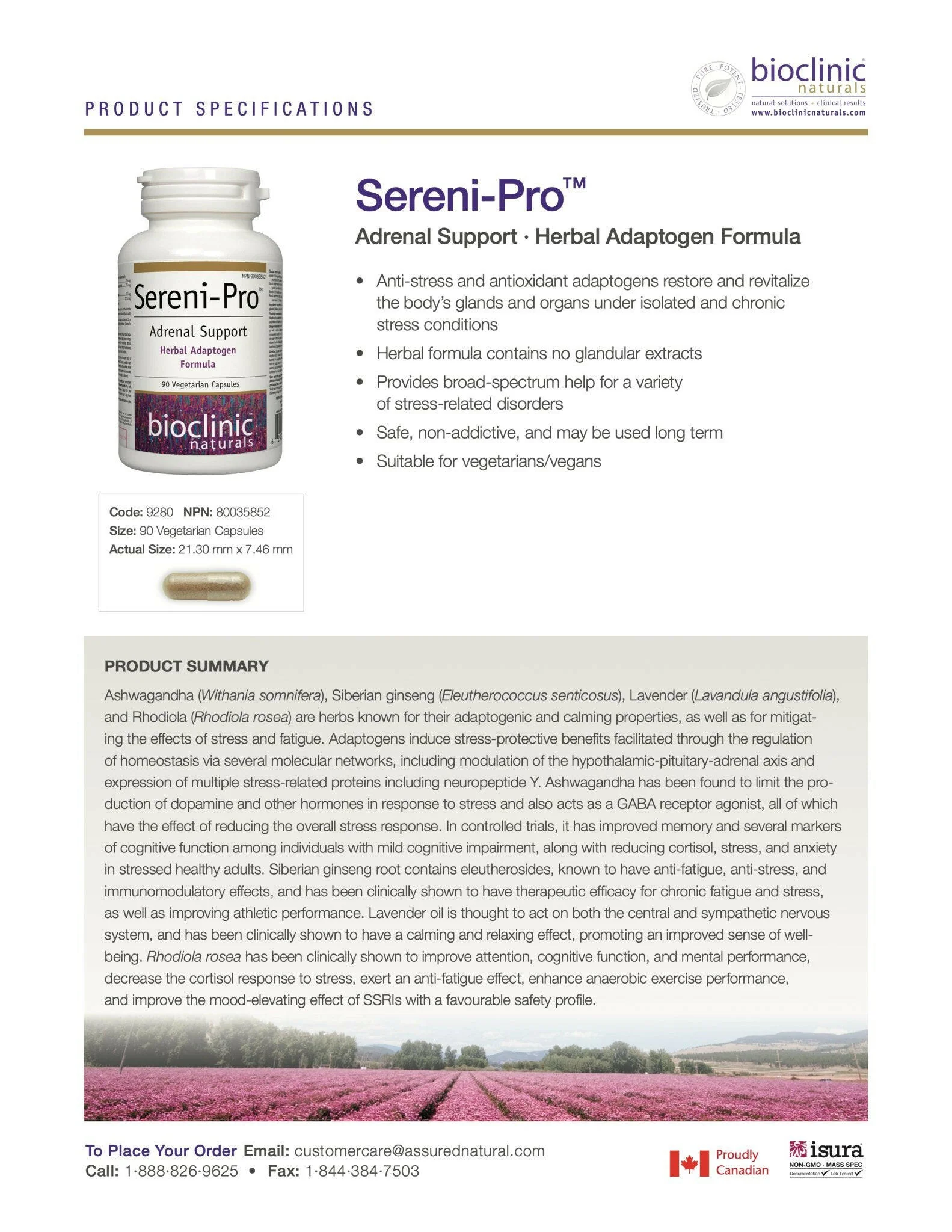 Sereni-Pro™ | Bioclinic® Naturals | 90 Vegetarian Capsules - Image 3