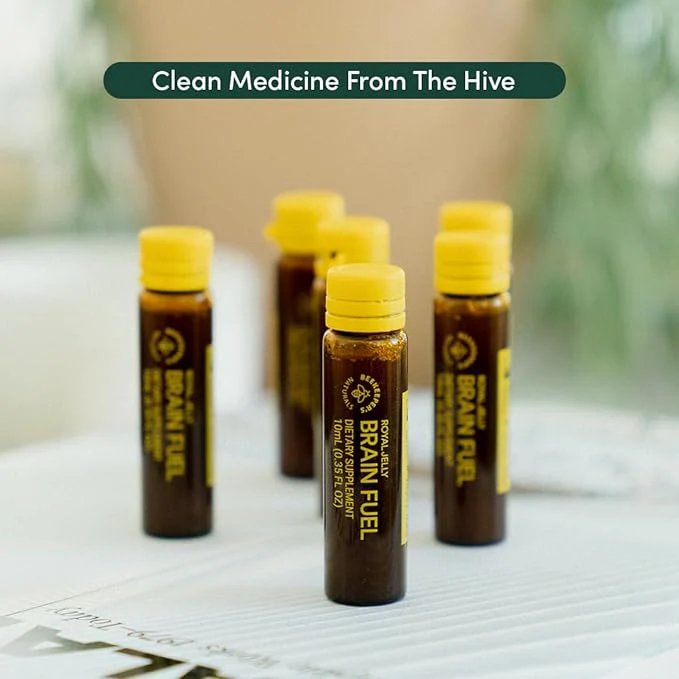 Royal Jelly Brain Fuel | Beekeepers Naturals | 6 or 24 Vial Pack - Image 4