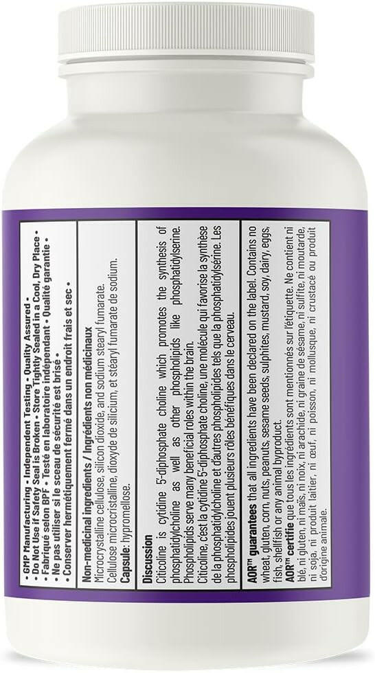 Citicoline by AOR™ – Cognitive & Memory Support | 60 Capsules - Image 3