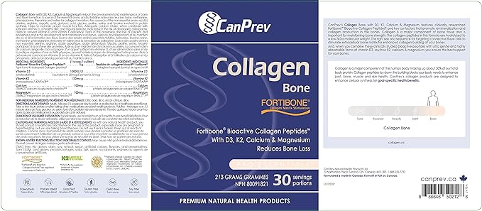 Collagen Bone by CanPrev® – Bone, Joint & Connective Tissue Support | 213 g Powder - Image 3