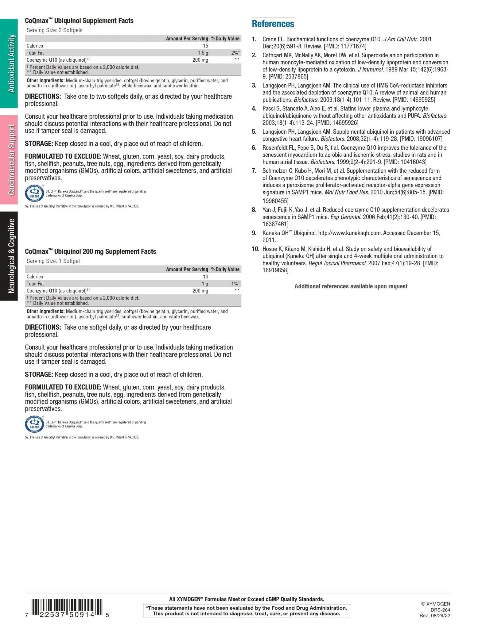 CoQmax Ubiquinol | Xymogen® | 60 Softgels - Image 5
