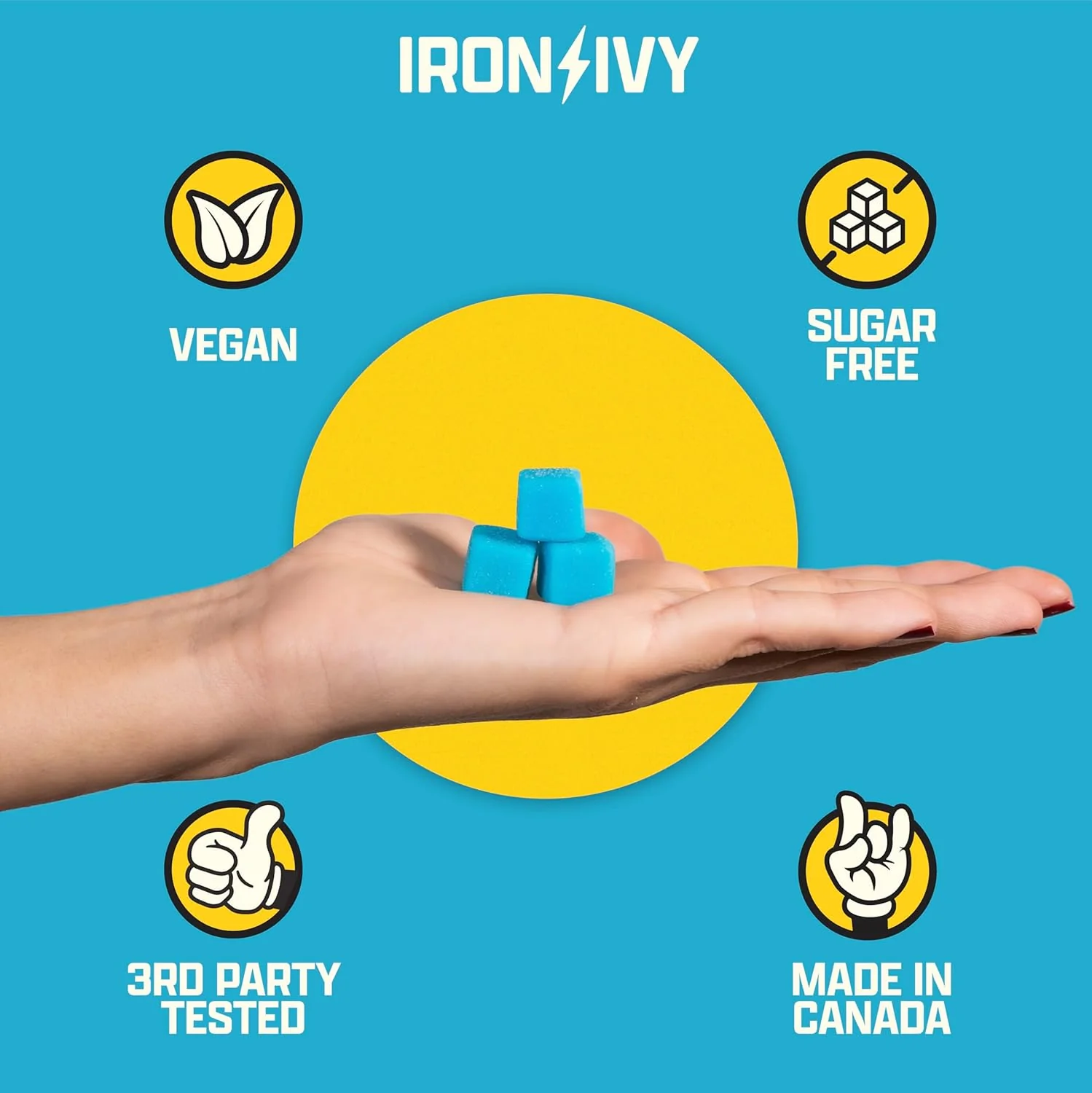Creatine Monohydrate Gummies Electric Raspberry | Iron Ivy | 120 Count - Image 9