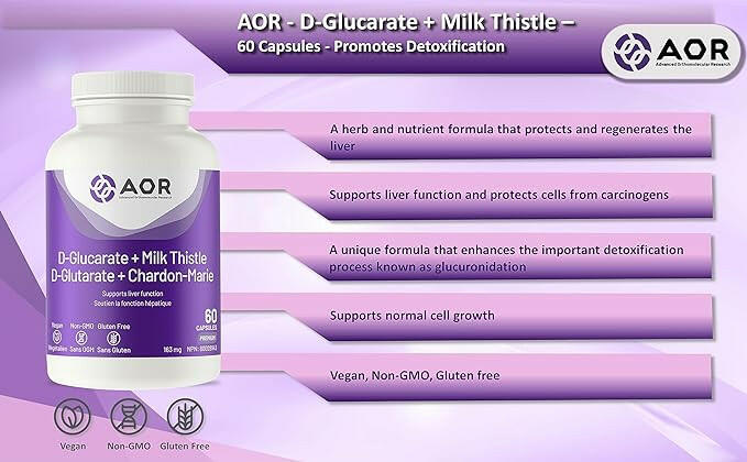 D-Glucarate + Milk Thistle | AOR™ | 60 Capsules - Image 4
