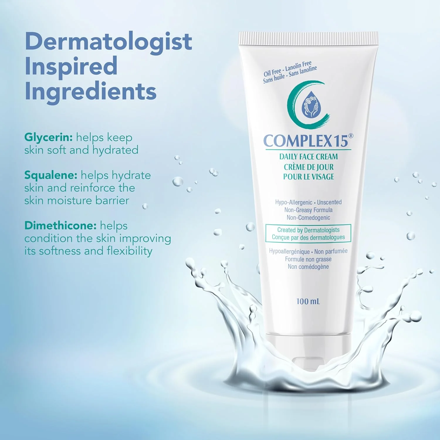 Daily Face Cream by Complex 15® – Oil-Free Hydration for Matte Finish | 100 mL - Image 5