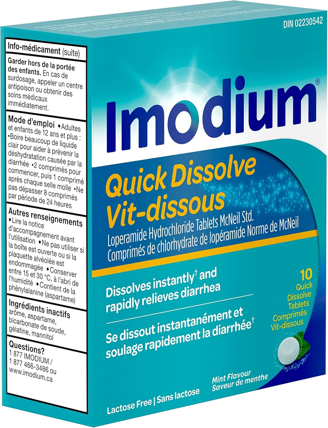 Diarrhea Relief, Quick-Dissolve Mint Flavour Tablets | Imodium | 10 Count - Image 7