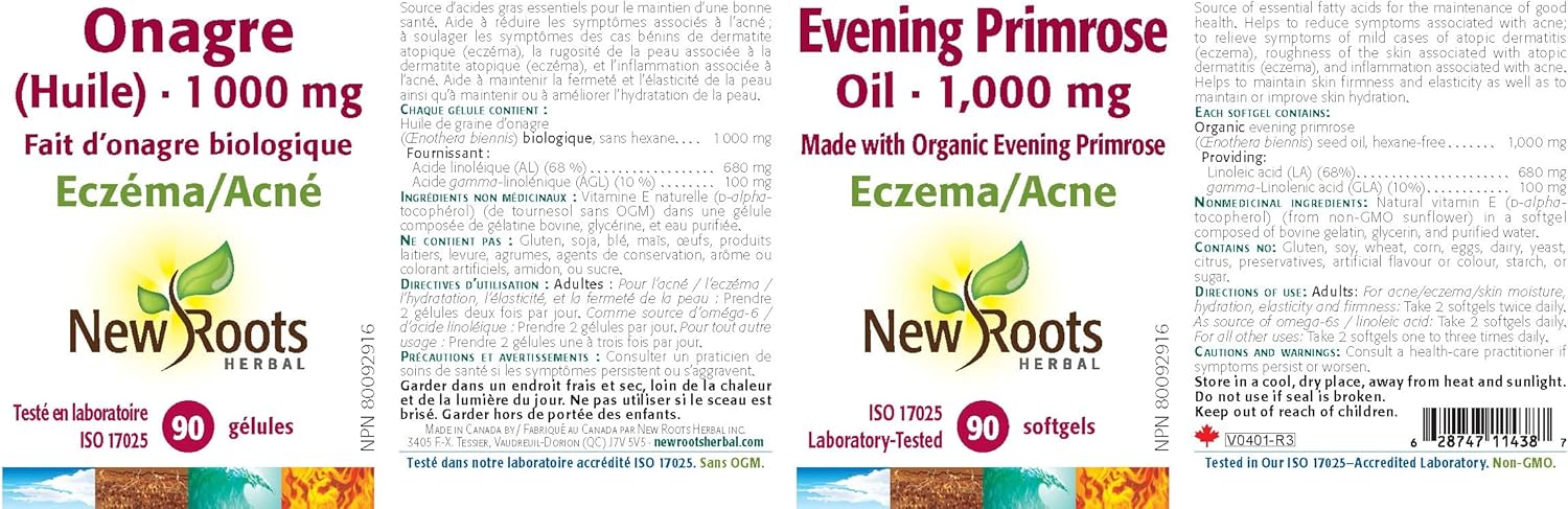 Evening Primrose Oil 1,000 mg | New Roots HERBAL® | 90 Softgels - Image 3