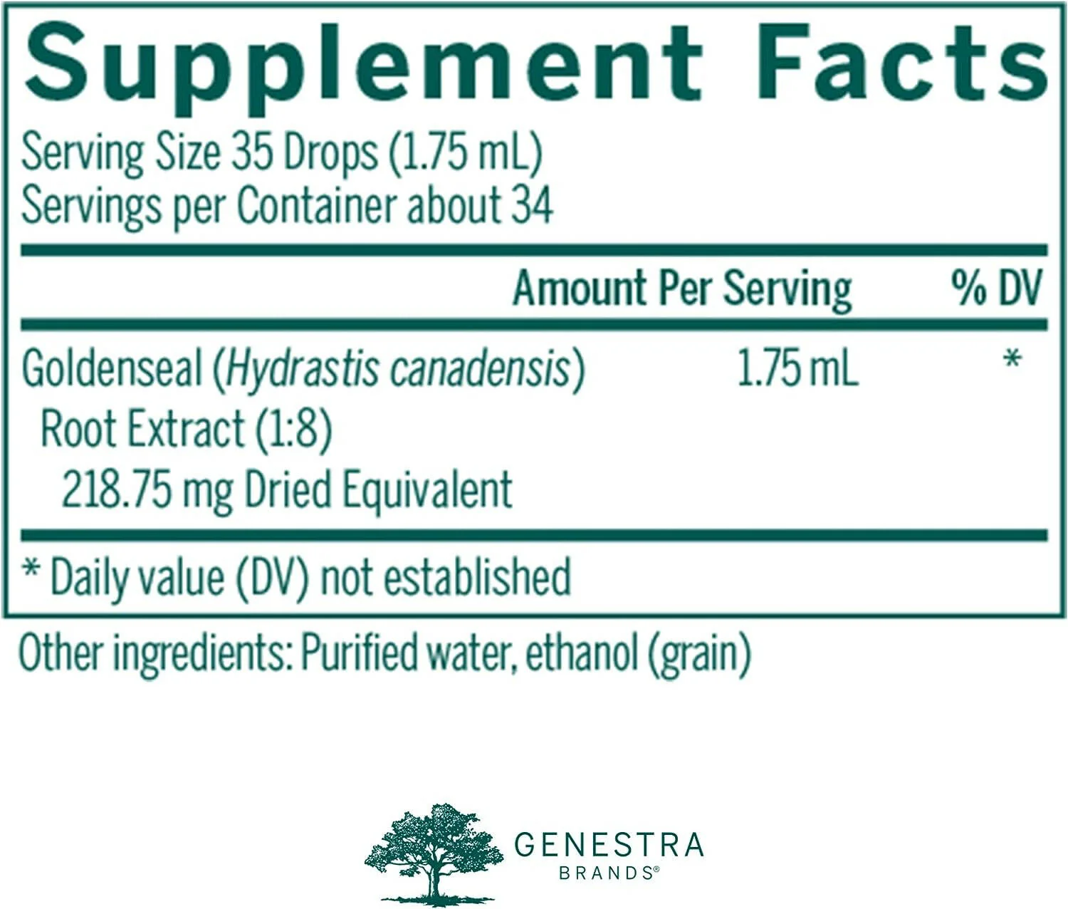 Goldenseal Tincture | Genestra Brands® | 60 mL - Image 3
