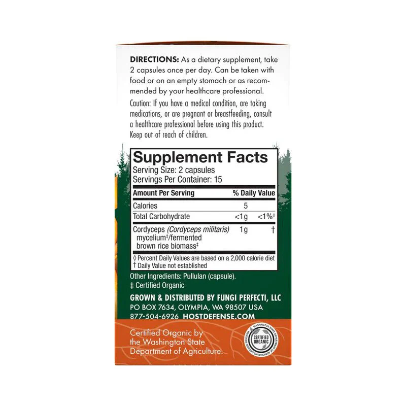 Cordyceps Capsules by Host Defense® – Energy, Stamina & Immune Support | 30, 60 or 120 Capsule - Image 8