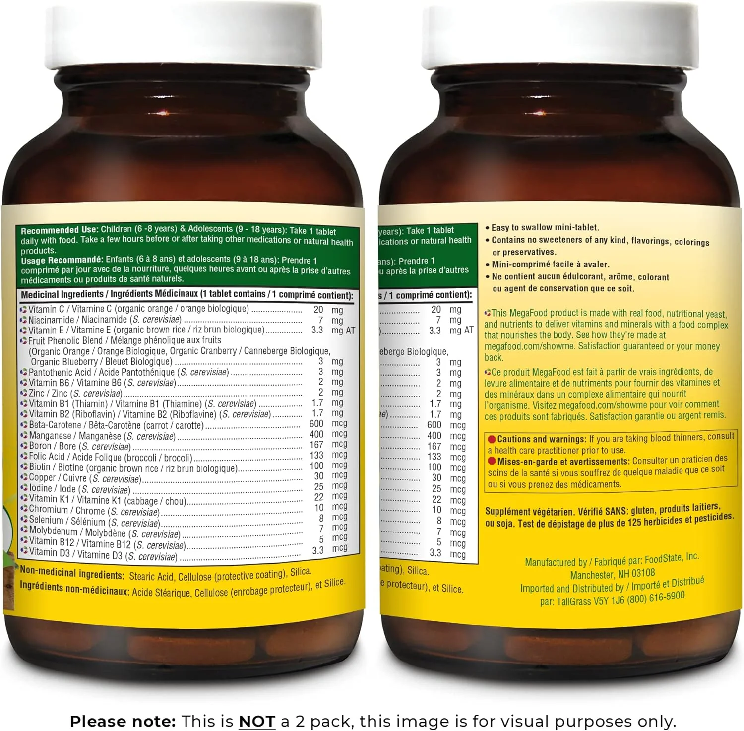 Kid’s One Daily by MegaFood® – Daily Children’s Multivitamin Support | 60 Tablets - Image 2