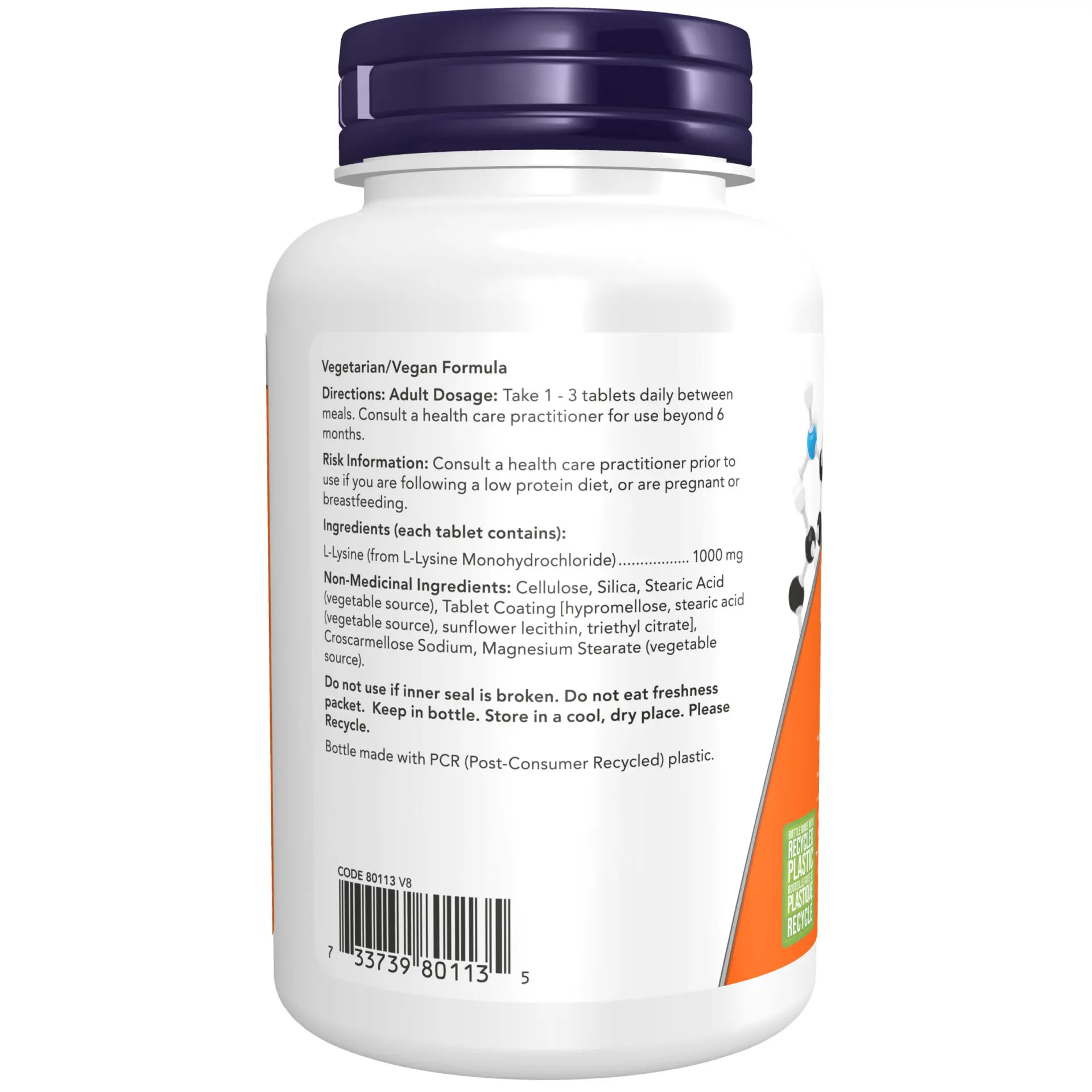 L-Lysine 1000 mg | NOW® | 100 Tablets - Image 2