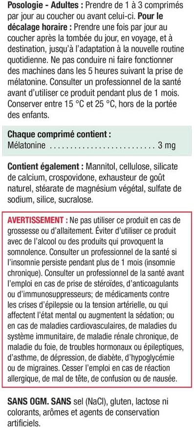 Melatonin 3 mg (Fast Dissolving) | Jamieson™ | 100 Tablets - Image 4