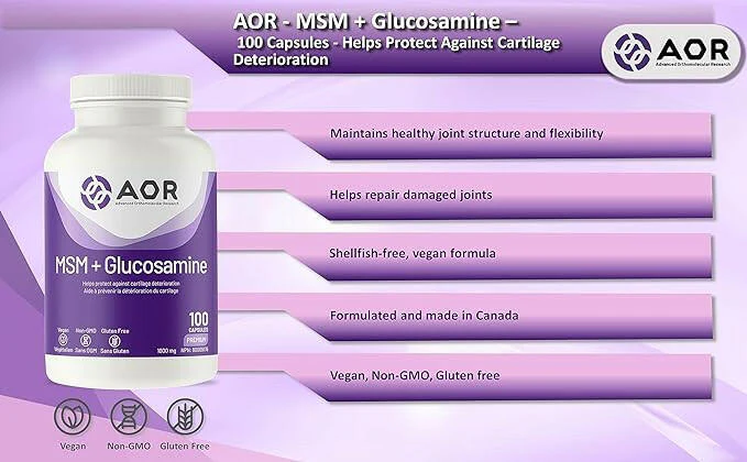 MSM + Glucosamine | AOR | 100 Capsules - Image 3