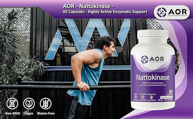 Nattokinase 100 mg by AOR™ – Cardiovascular & Blood Flow Support | 30 Capsules - Image 6