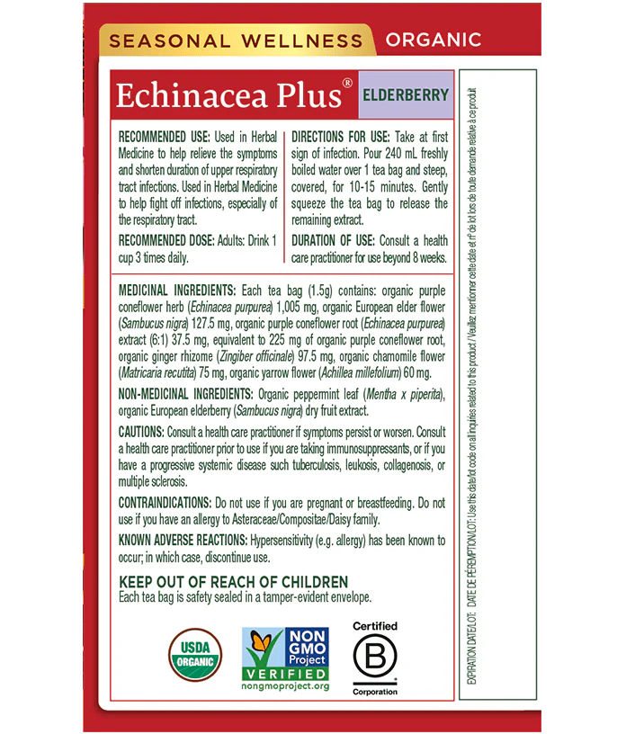 Organic Echinacea Plus® Elderberry Tea | Traditional Medicinals® | 16 Tea Bags - Image 5