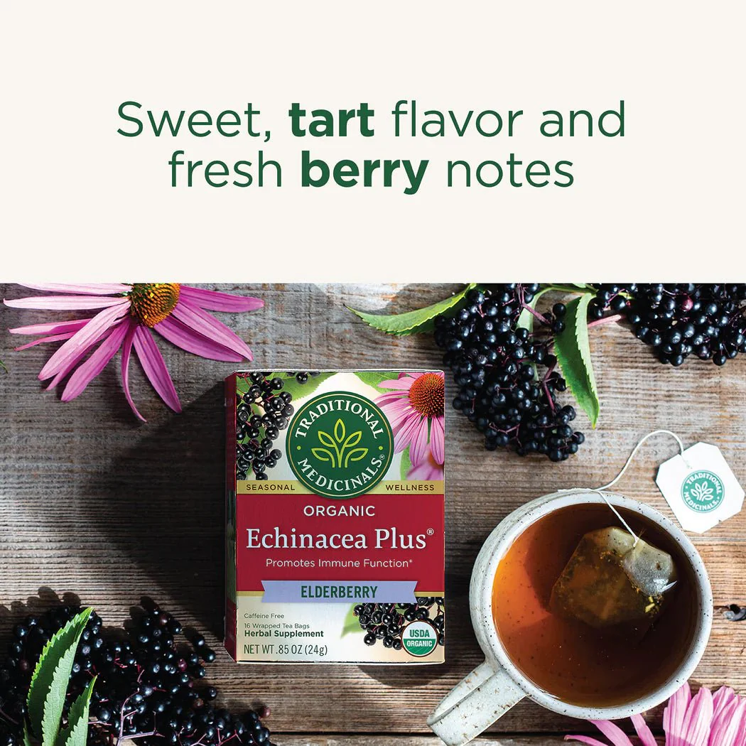 Organic Echinacea Plus® Elderberry Tea | Traditional Medicinals® | 16 Tea Bags - Image 7