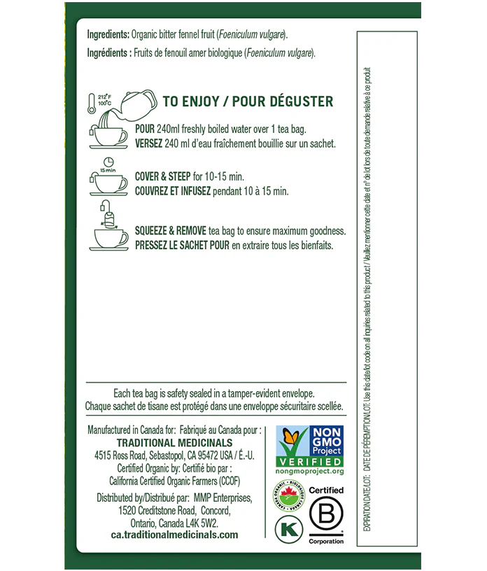 Organic Fennel Tea | Traditional Medicinals® | 16 Tea Bags - Image 7