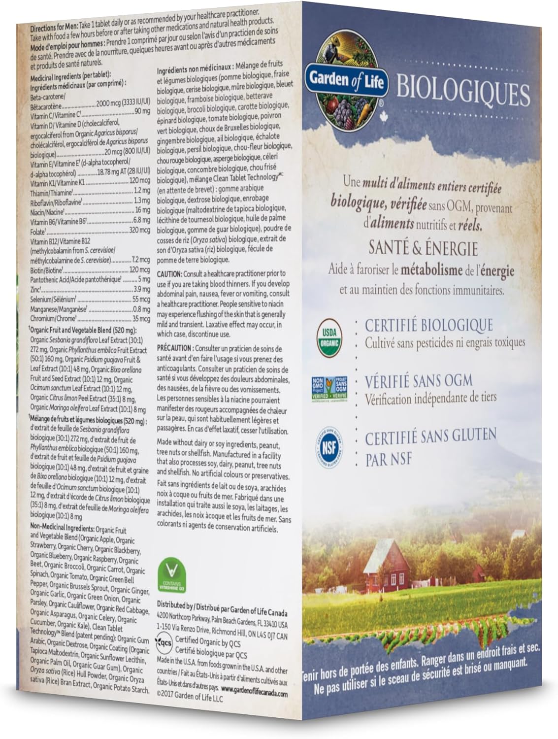 Organics Multivitamin-Men's | Garden of Life | 30 Vegan Tablets - Image 2