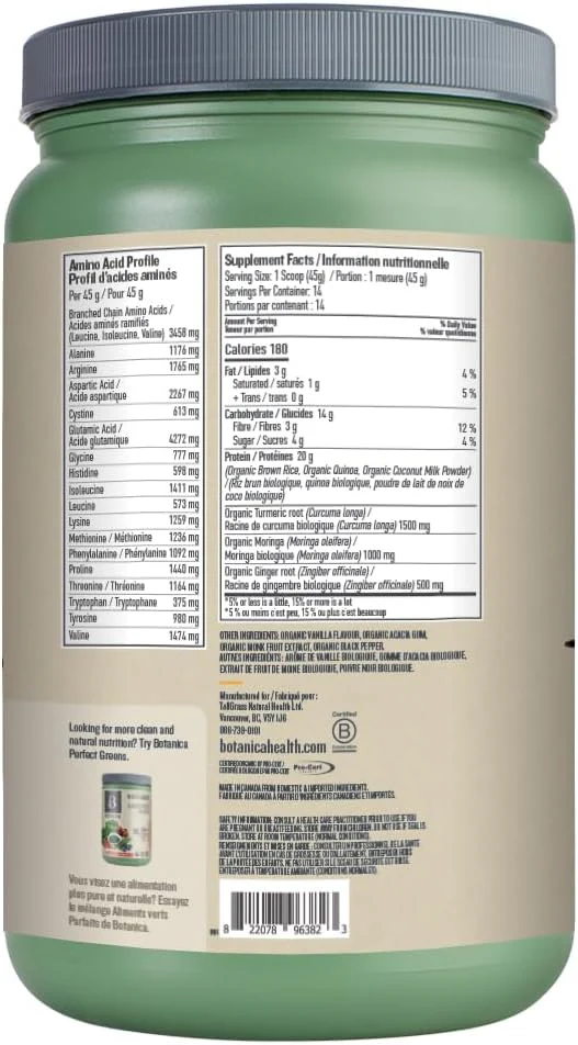 Perfect Protein Elevated – Anti-Inflammatory by Botanica® | Plant-Based Protein for Inflammation Support | 629 g - Image 2