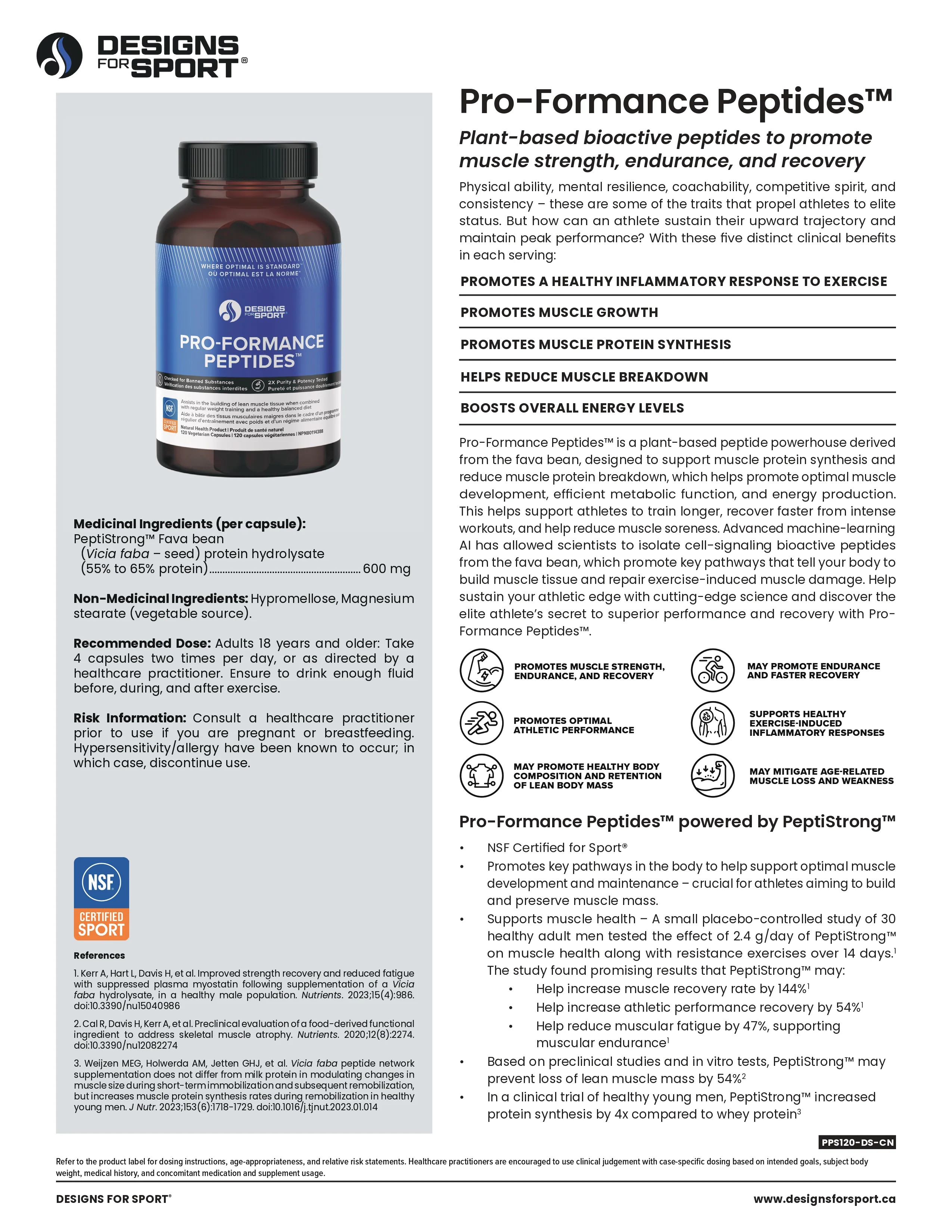 Pro-Formance Peptides™ | Designs for Sport® | 120 Capsules - Image 13