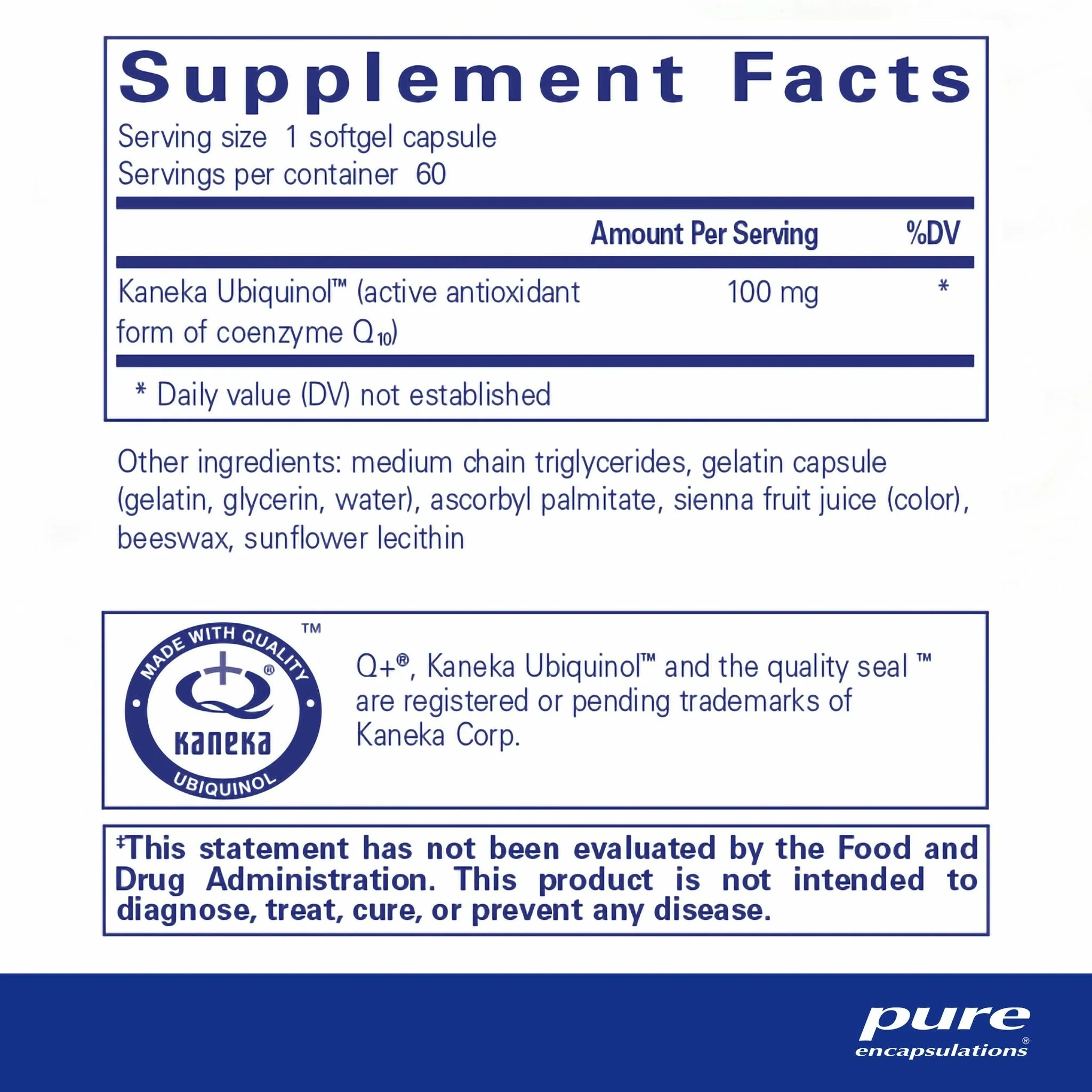 Ubiquinol-QH 100 mg by Pure Encapsulations – Active CoQ10 Antioxidant & Heart Support | 60 Softgels - Image 3