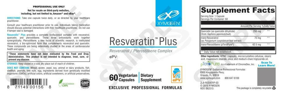 Resveratin Plus | Xymogen® | 60 Capsules - Image 3