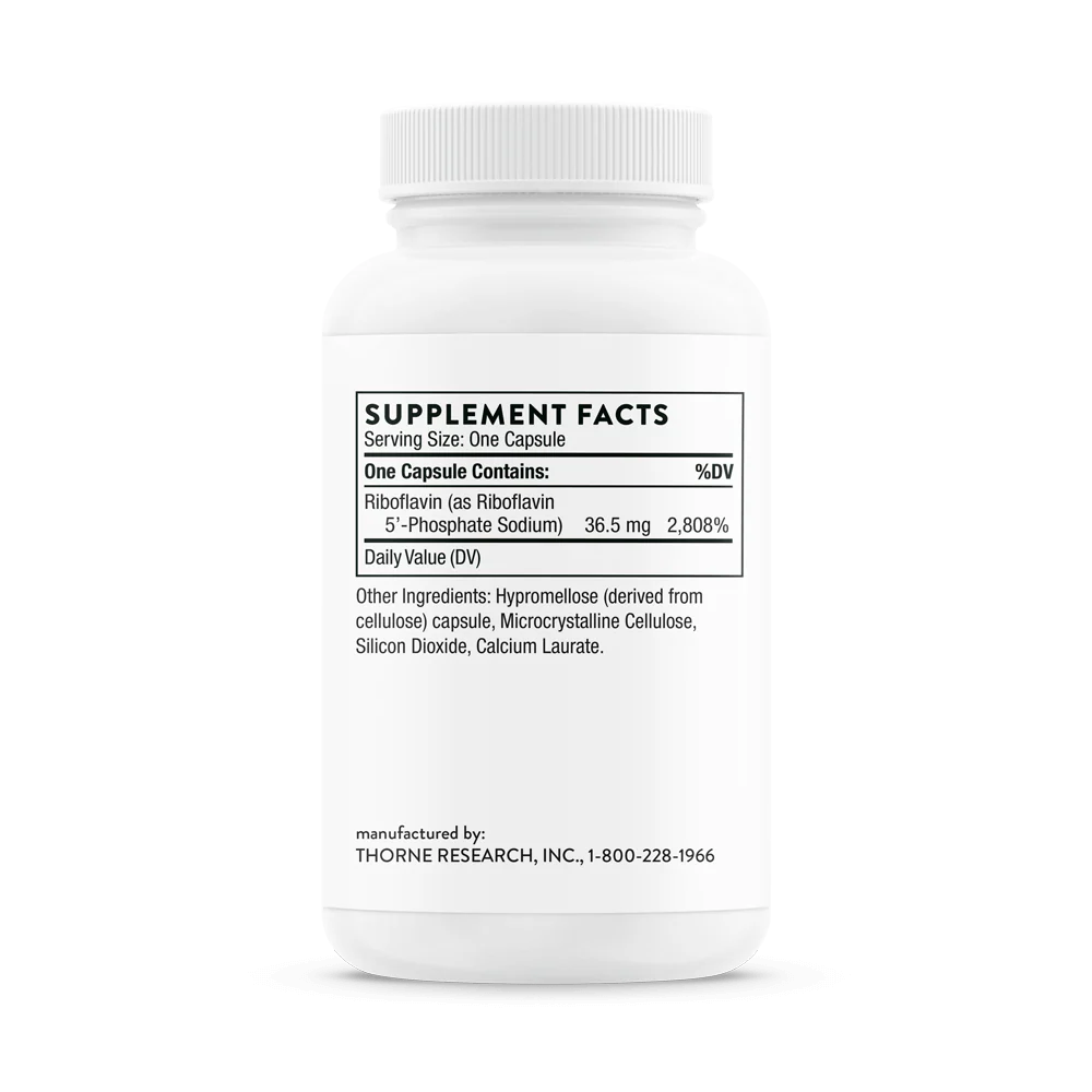 Riboflavin 5’-Phosphate by Thorne® – Active Vitamin B2 Support | 60 Capsules - Image 3