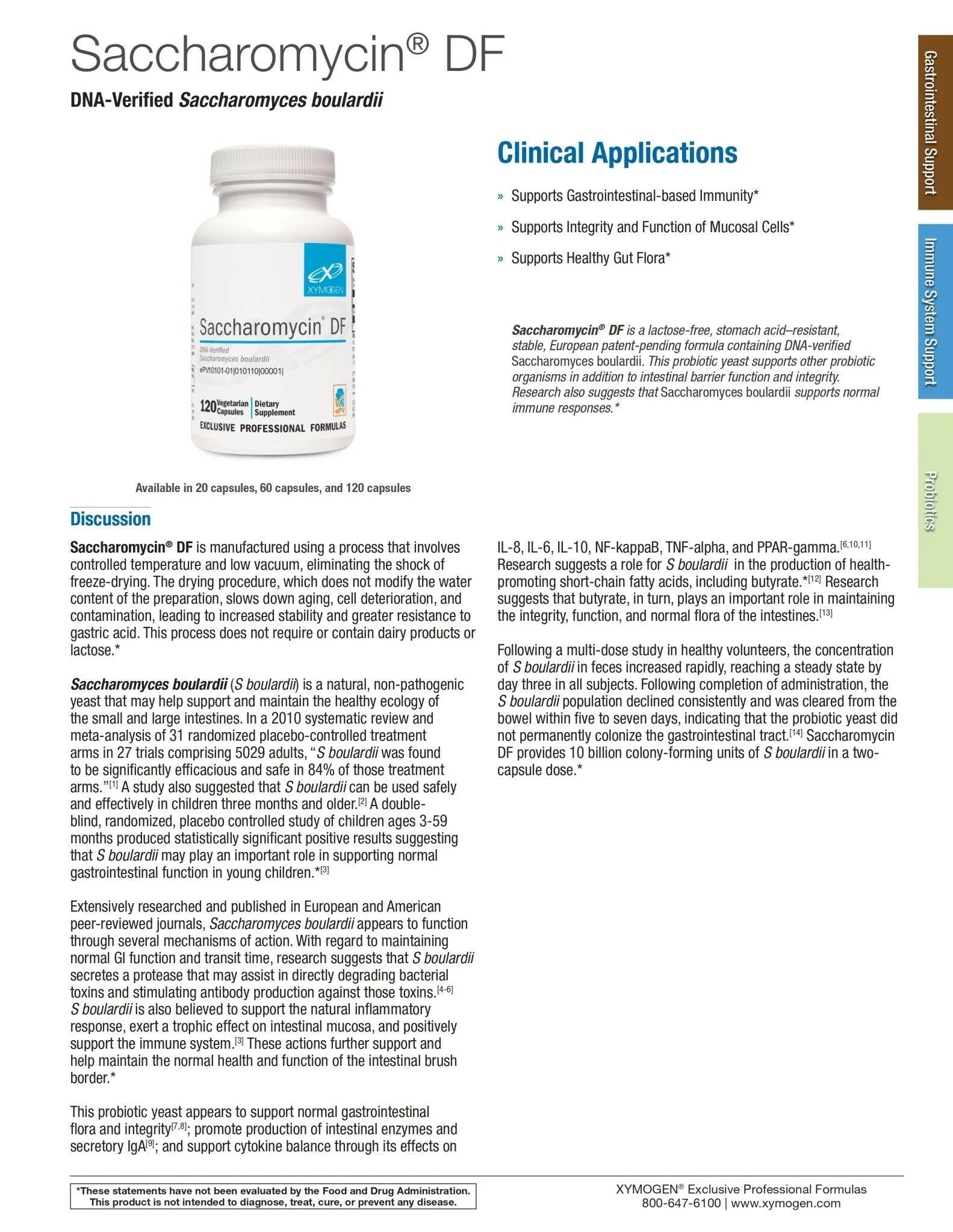 Saccharomycin® DF | Xymogen® | 60 Capsules - Image 6