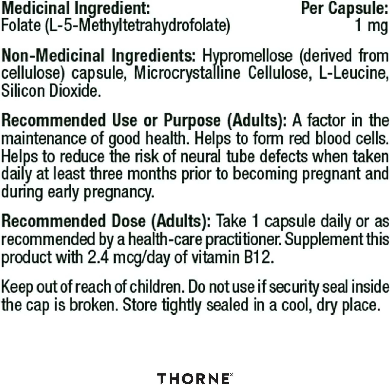 5-MTHF | Thorne® | 60 Capsules - Image 10