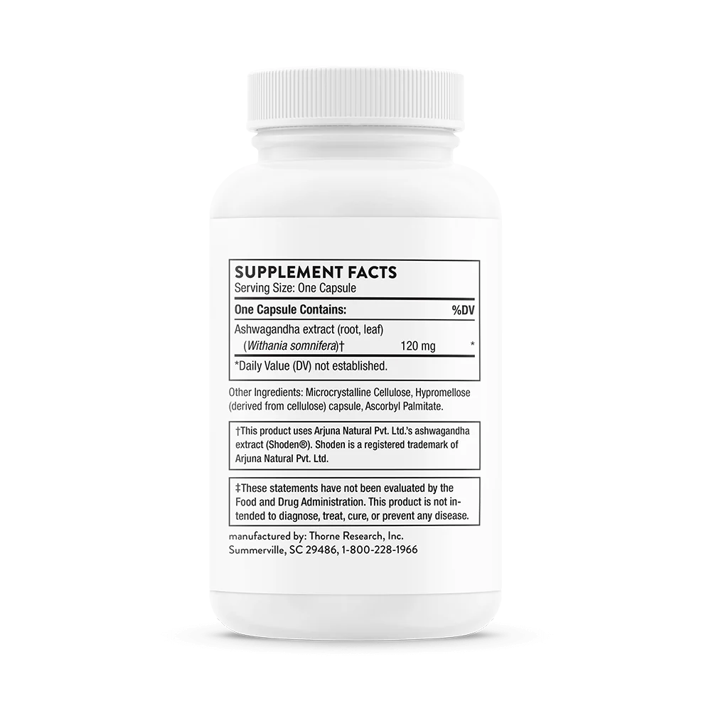 Ashwagandha by Thorne® – Stress, Mood & Adaptogenic Support | 30 Capsules - Image 3