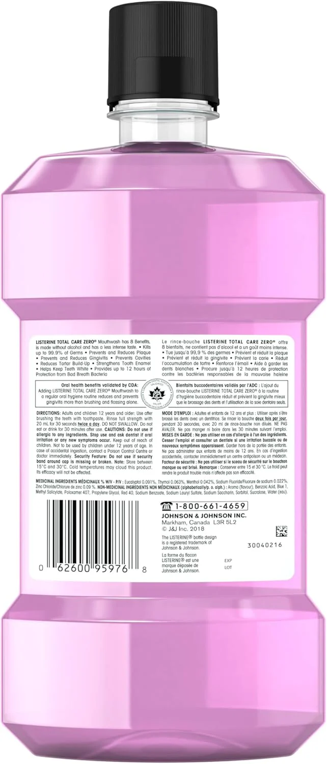 Total Care Zero Mouthwash (Alcohol Free) | Listerine® | 250 mL or 1 Liter - Image 4
