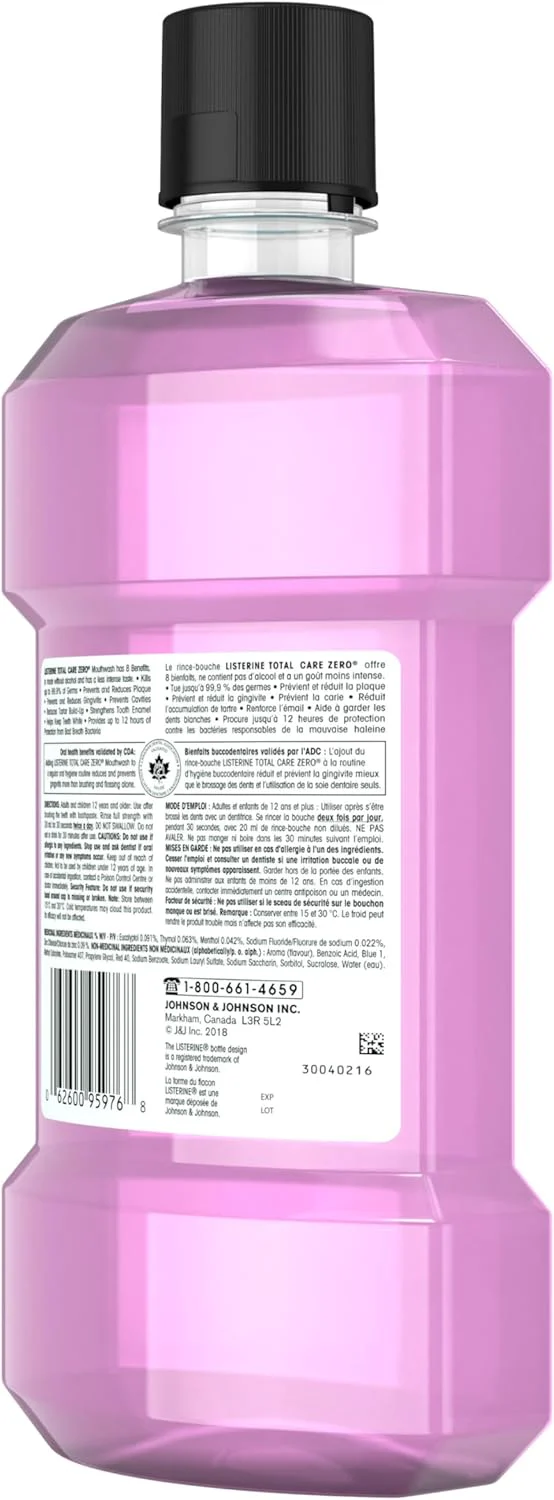 Total Care Zero Mouthwash (Alcohol Free) | Listerine® | 250 mL or 1 Liter - Image 5