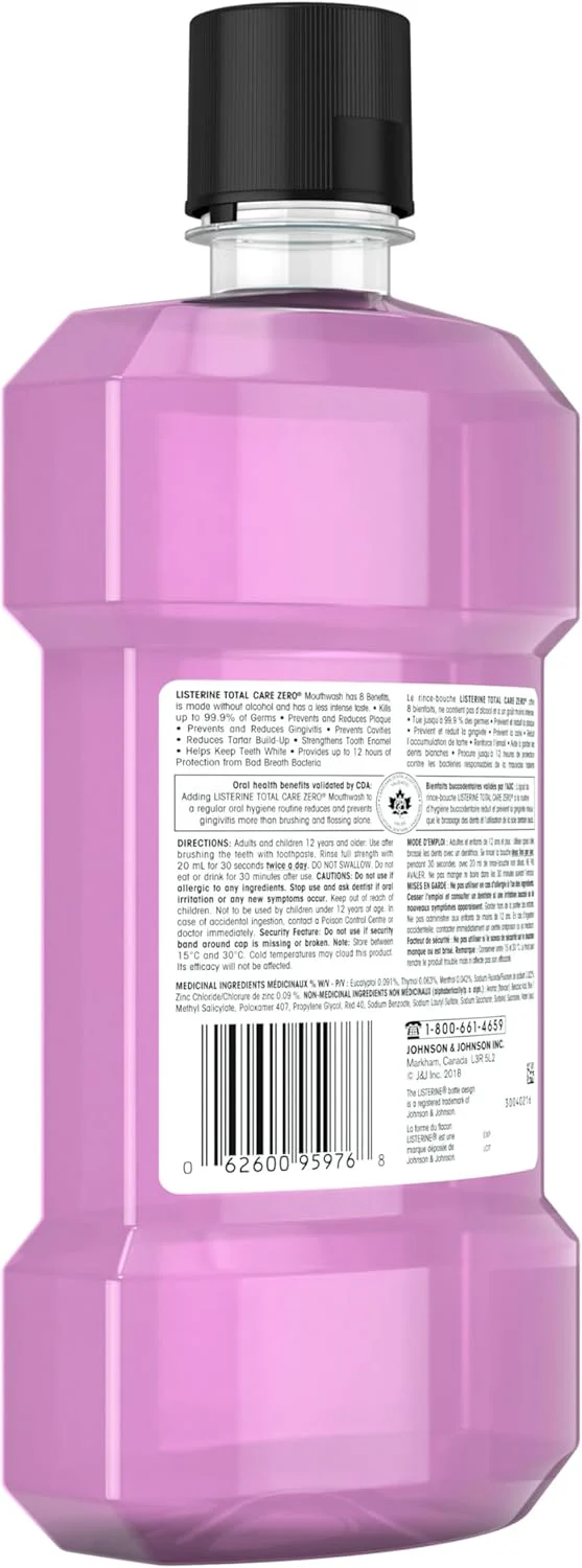 Total Care Zero Mouthwash (Alcohol Free) | Listerine® | 250 mL or 1 Liter - Image 6