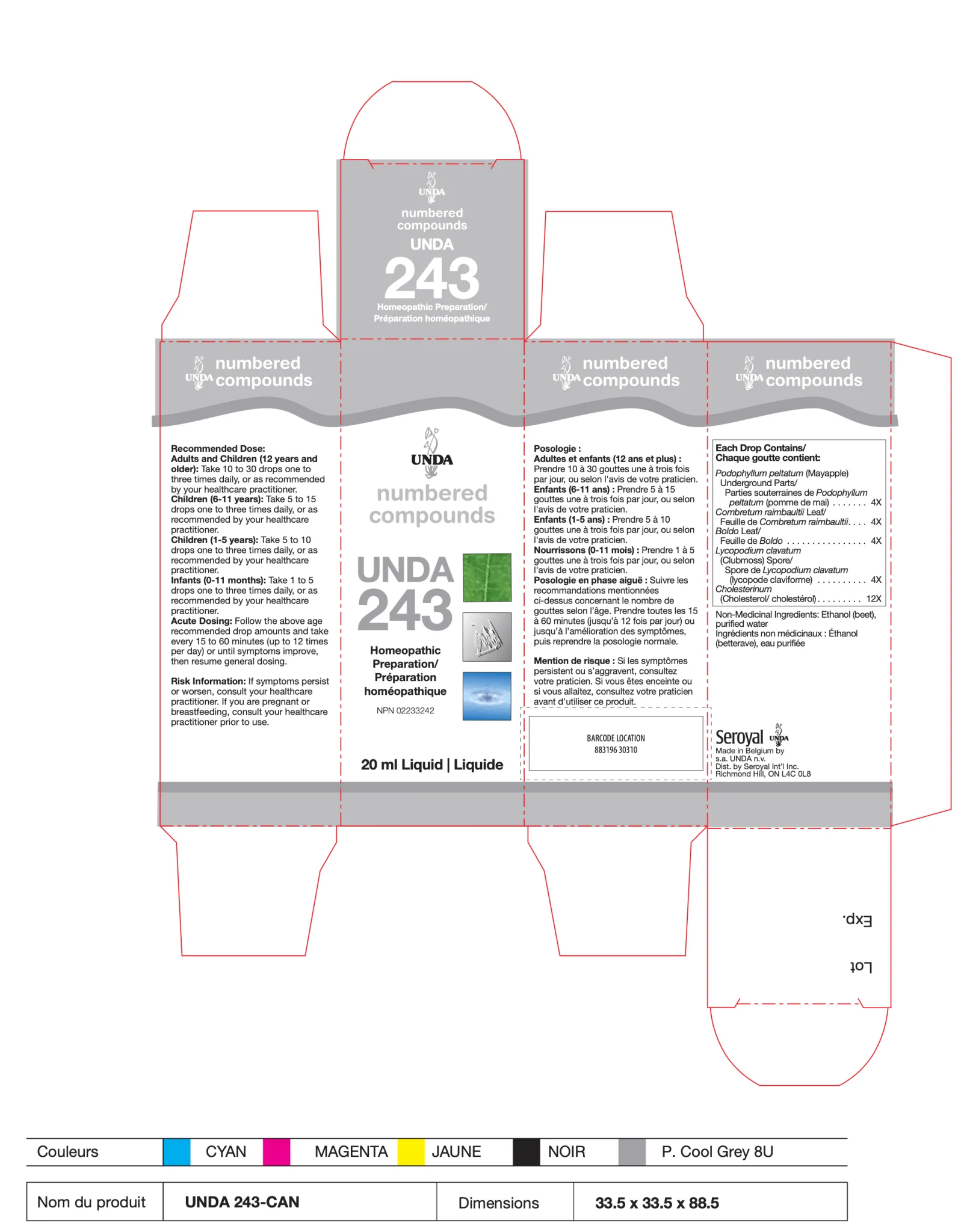 UNDA 243 by UNDA Numbered Compounds® – Homeopathic Drainage Support | 20 mL (0.7 fl oz) - Image 4