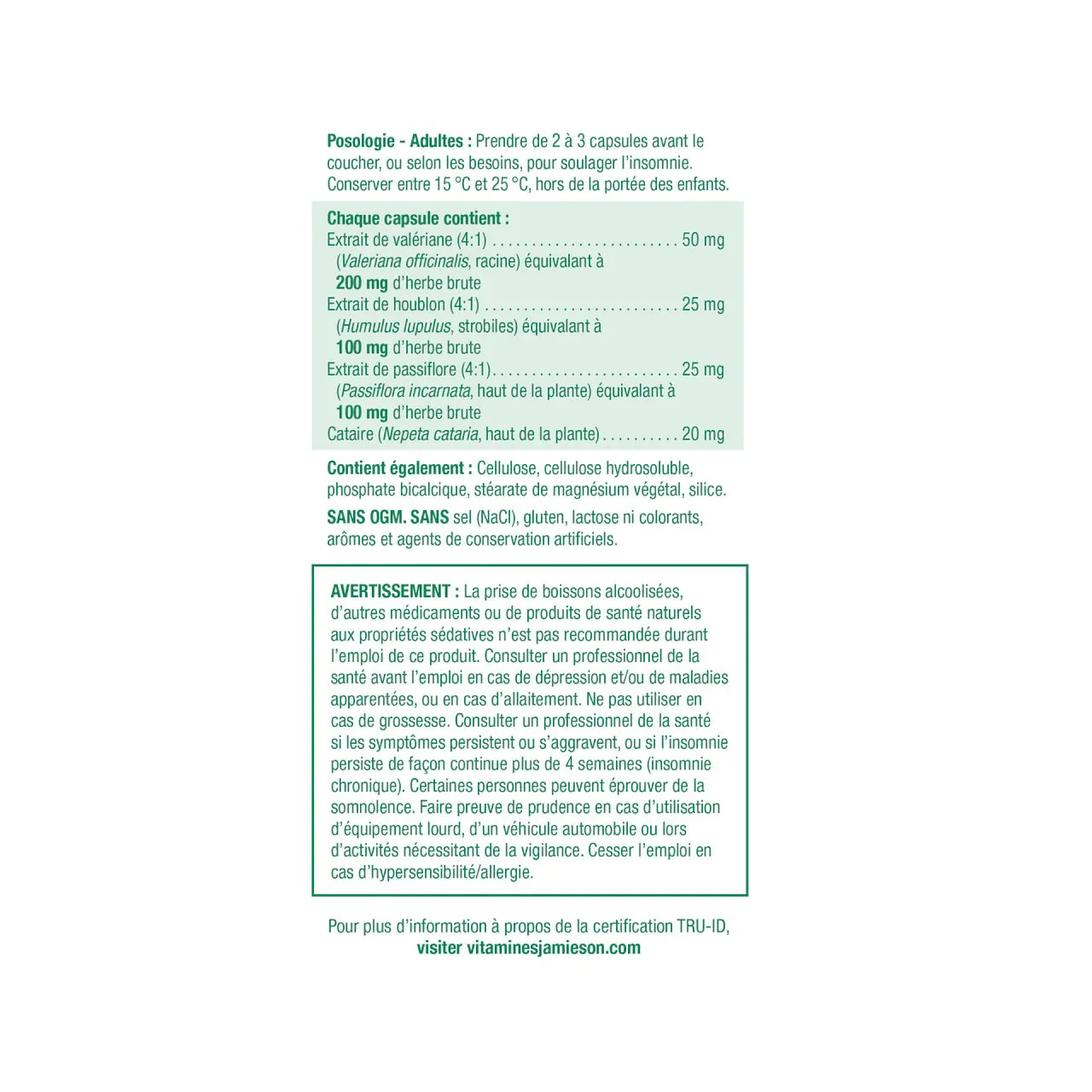 Valerian Herbal Complex | Jamieson™ | 60 Vegetable Capusles - Image 7