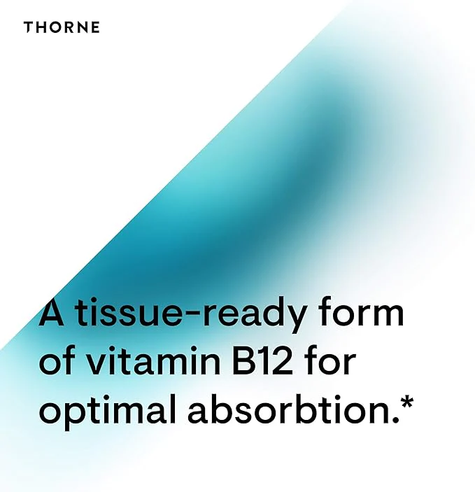 Vitamin B12 by Thorne® – Methylcobalamin 1 mg for Heart & Nerve Support | 60 Capsules - Image 6