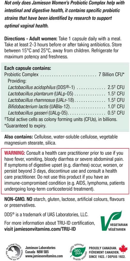 Womens Probiotic Complex | Jamieson™ | 45 Vegetarian Capsules - Image 5
